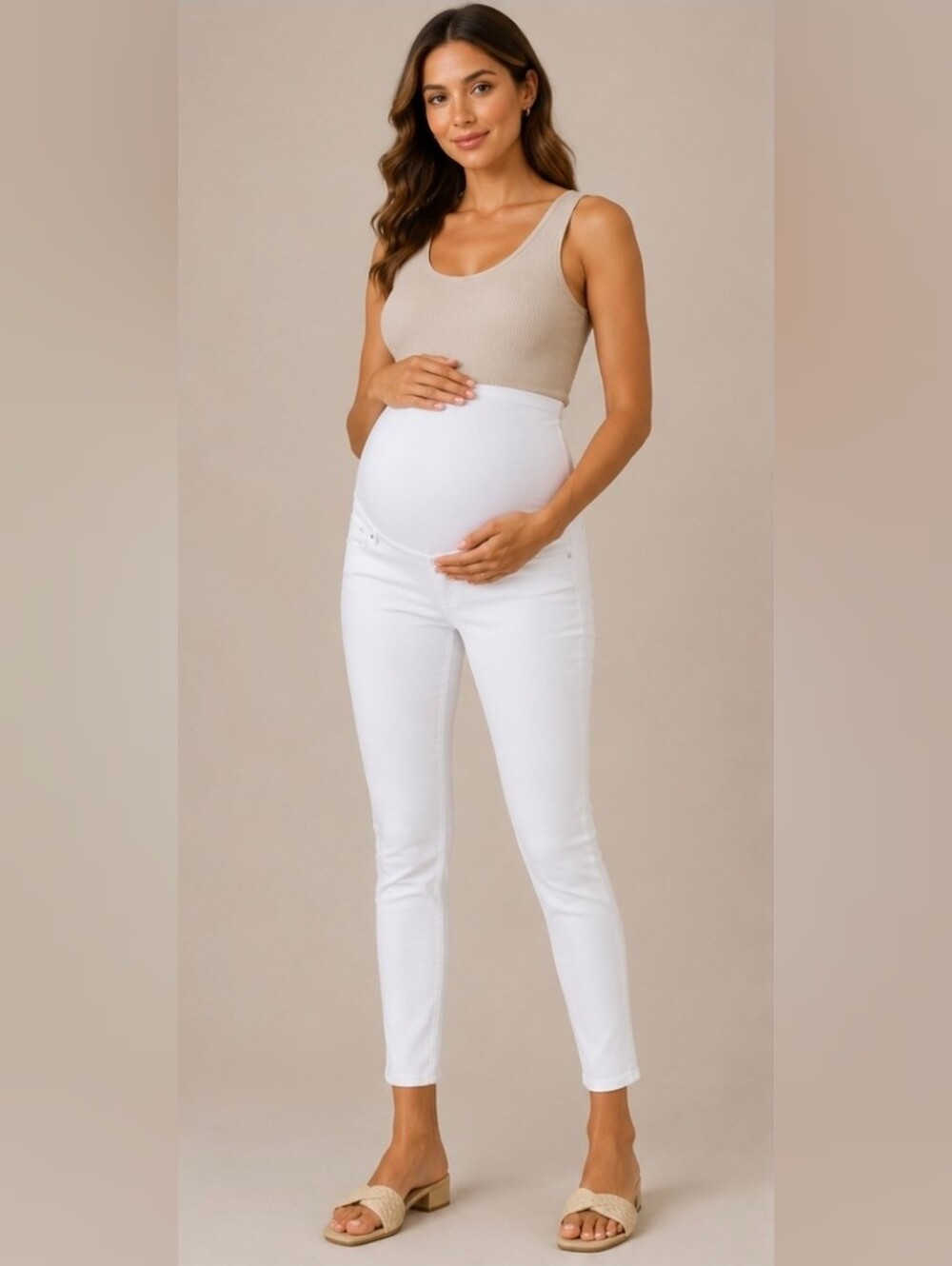 Liz Lange Maternity | White Ankle Skinny Jeans Size XSMALL (0-2)